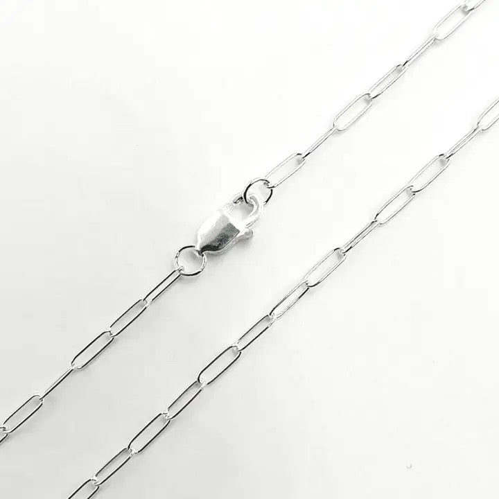.925 STERLING SILVER PAPERCLIP FINISHED NECKLACE