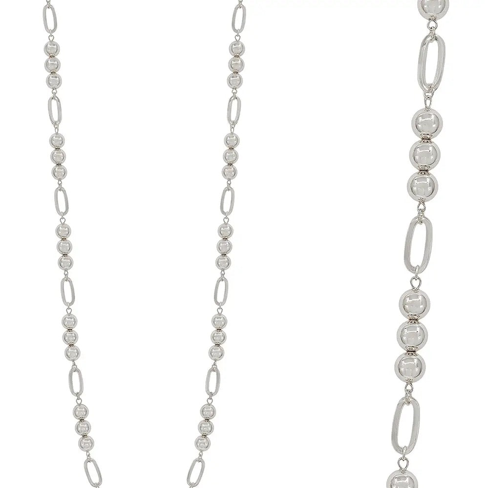 SILVER BEADED NECKLACE