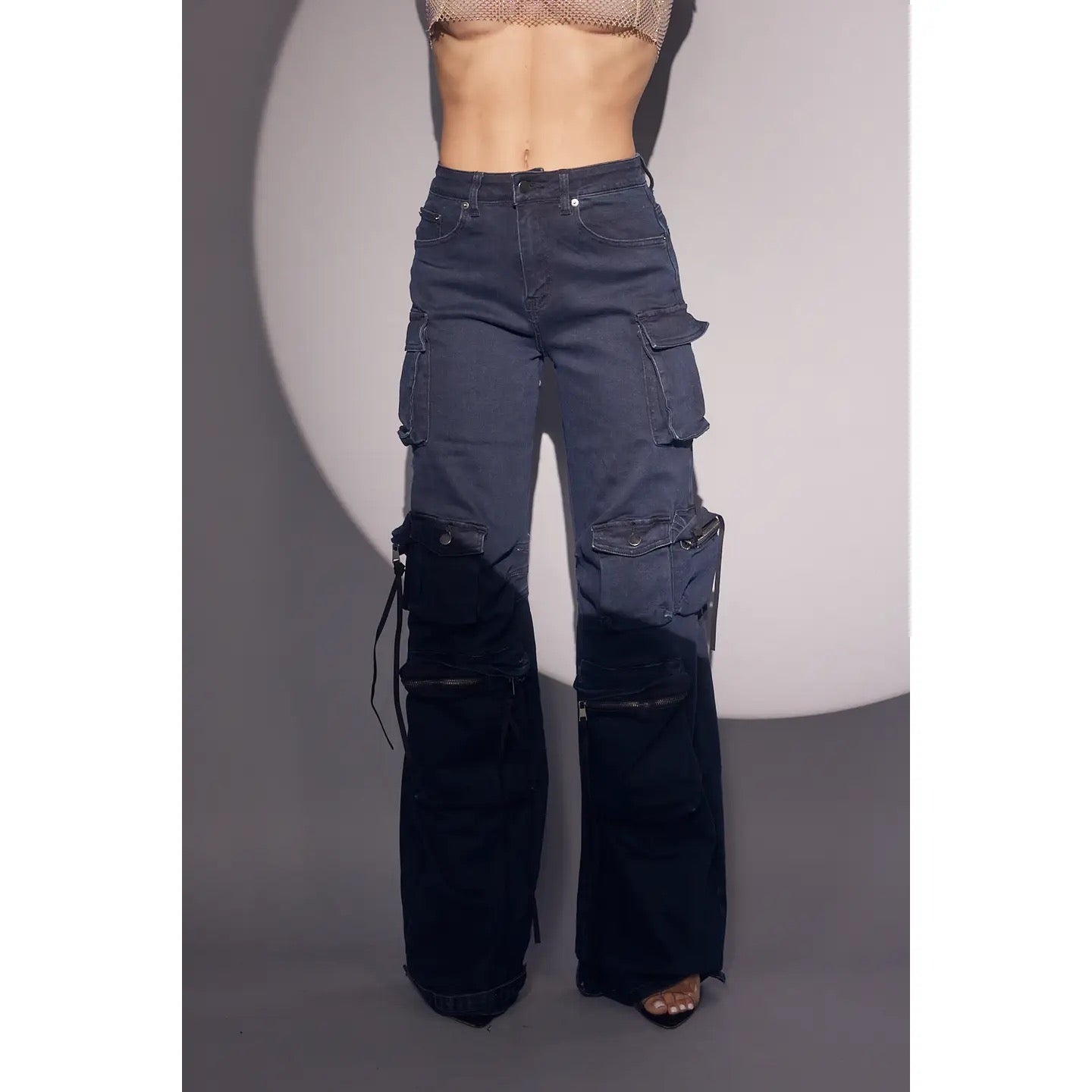 NAVY CARGO JEANS