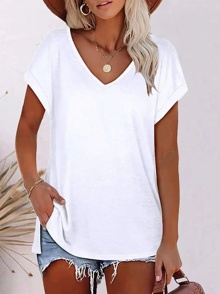 BATWING SLEEVE SPLIT HEM T-SHIRT