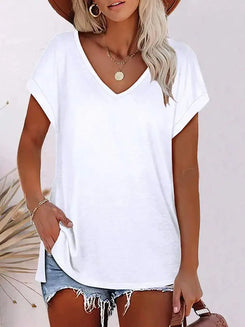 BATWING SLEEVE SPLIT HEM T-SHIRT