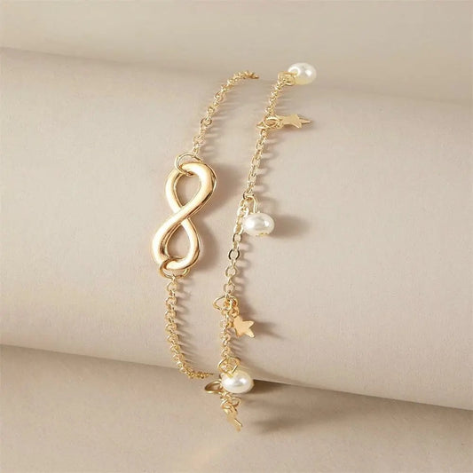 STAR MOBIUS LAYERED ANKLE BRACELET