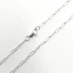 .925 STERLING SILVER PAPERCLIP FINISHED NECKLACE