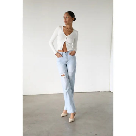 HIGH RISE STRAIGHT LEG JEANS