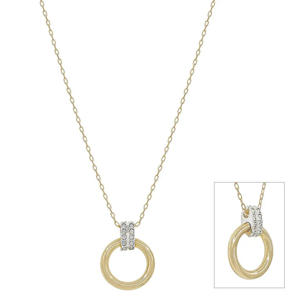 GOLD OPEN CIRCLE WITH CRYSTAL ACCENTS