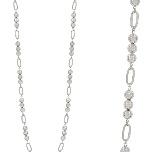 SILVER BEADED NECKLACE