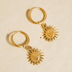 PASCALE GOLD SUN HOOP EARRINGS