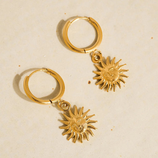 PASCALE GOLD SUN HOOP EARRINGS