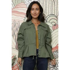 Denim Ruffle Peplum Jacket