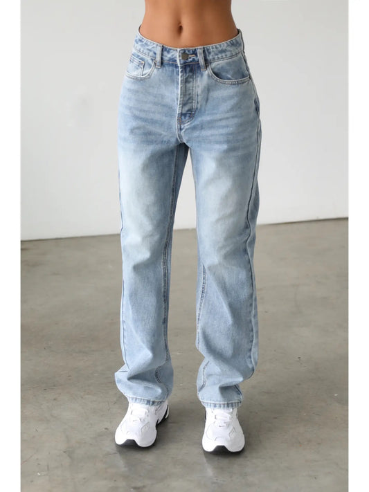 CLASSIC HIGH RISE STRAIGHT LEG JEANS